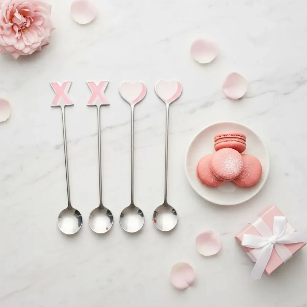 Anthropologie Valentine's Day XOXO Teaspoons, Set of 4 NWT